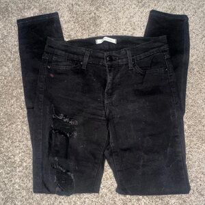 Eunina Black Jeans 7 Distressed Holes Stretch Nordstroms AMAZING Skinny RARE